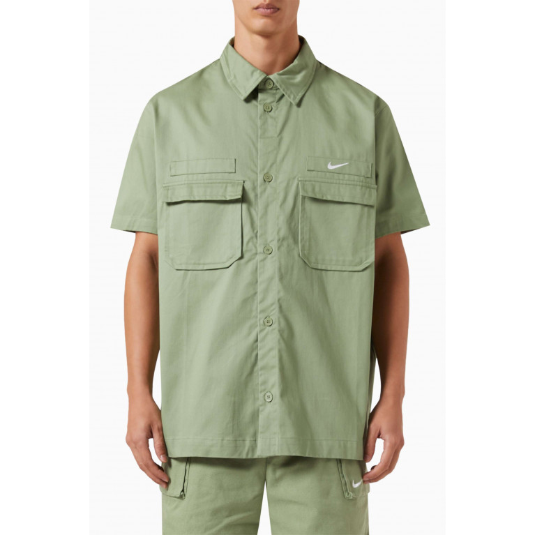 Nike - Military Short-sleeve Shirt in Cotton Green