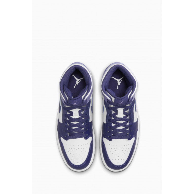 Jordan - Air Jordan 1 Mid Sneakers in Smooth Leather Purple