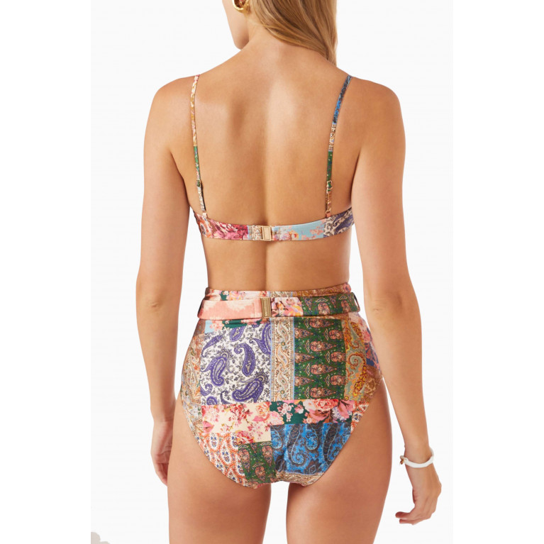 Zimmermann - Devi Link High-waist Bikini Briefs in Lycra