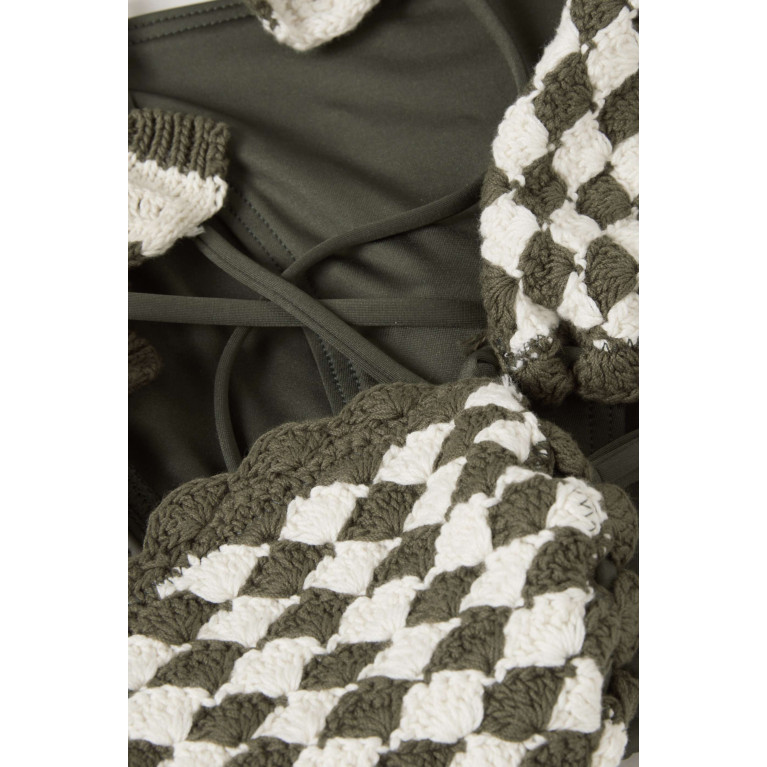 Zimmermann - Devi Crochet Triangle Bikini Set in Cotton