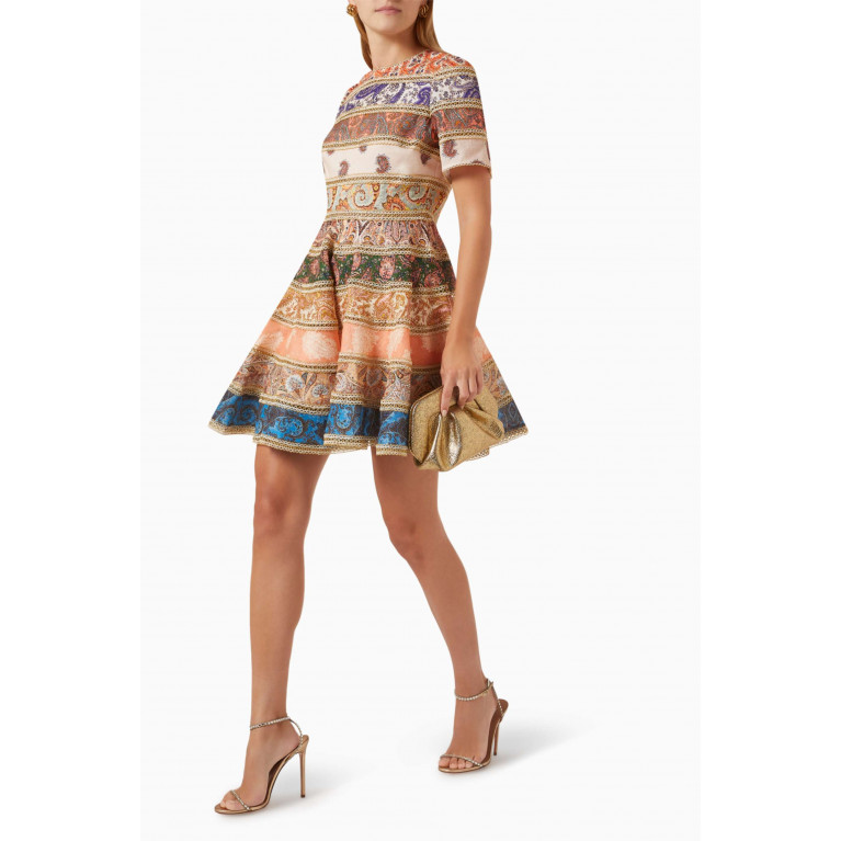Zimmermann - Devi Spliced Mini Dress in Linen