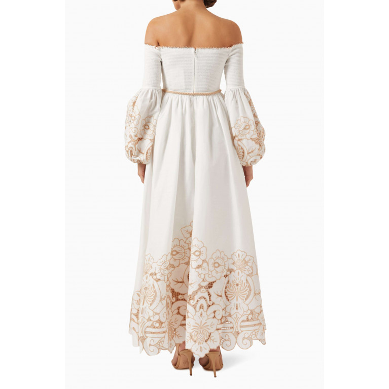 Zimmermann - Devi Embroidered Dress in Cotton