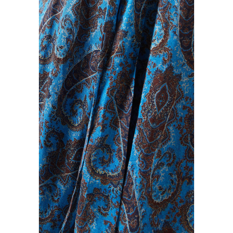 Zimmermann - Devi Wrap Long Dress in Linen Multicolour