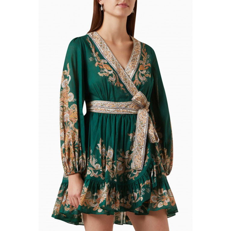 Zimmermann - Devi Wrap Mini Dress in Cotton