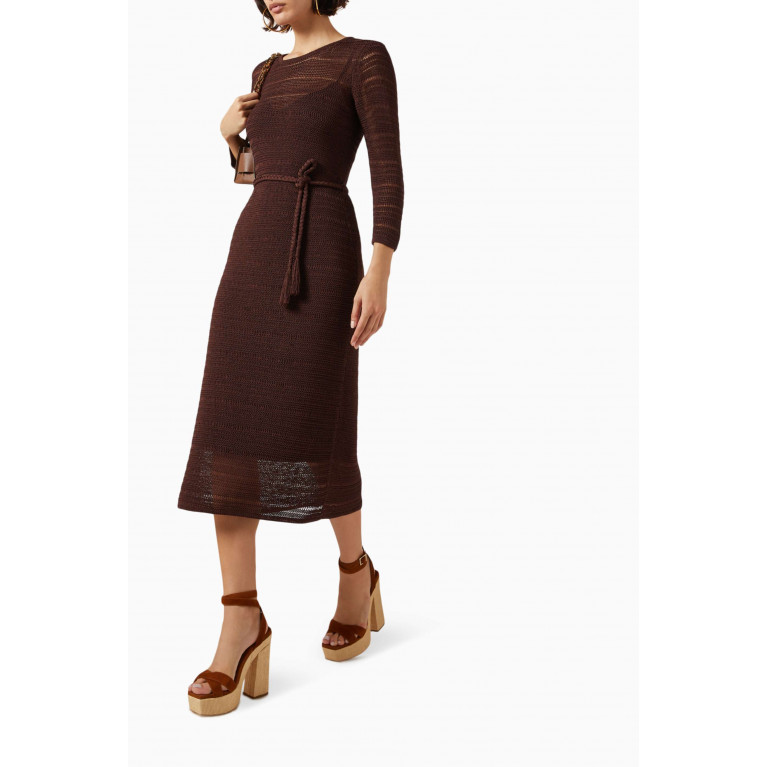 Zimmermann - Ginger Cover-up Midi Dress in Linen-blend Knit