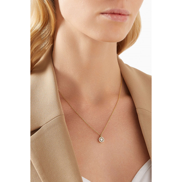 Coach - Pave Halo Pendant Necklace in Metal
