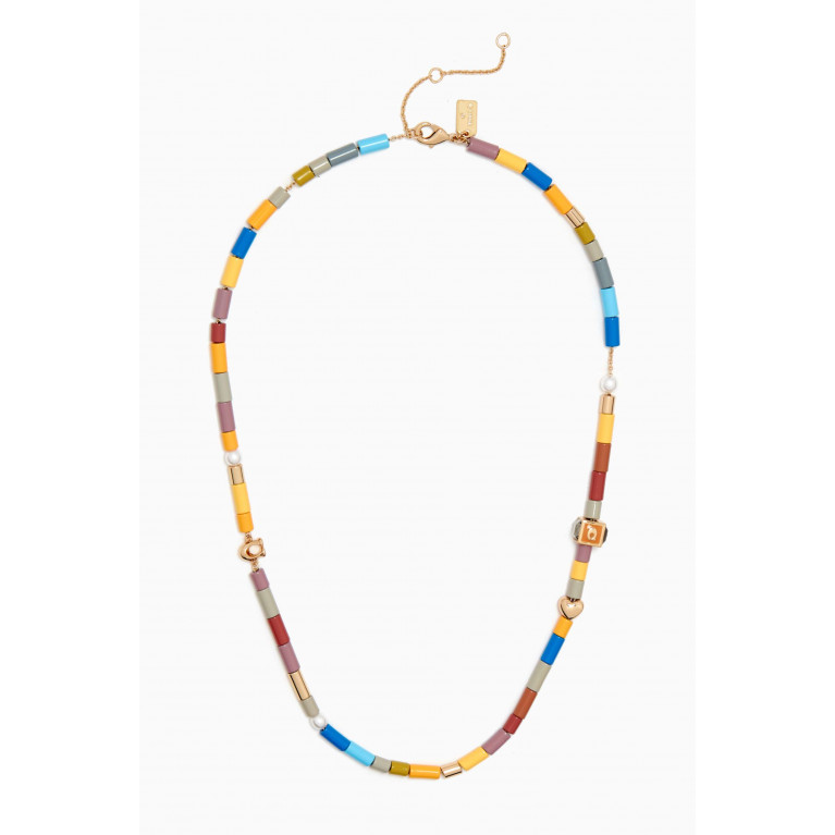 Coach - Signature Beaded Collar Necklace in Metal
