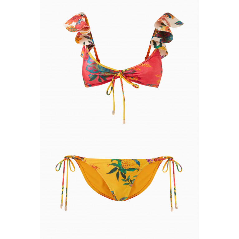 Zimmermann - Ginger Frill Shoulder Bikini Set in lycra