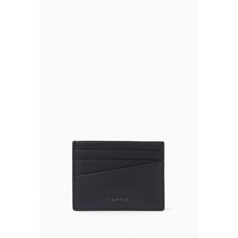 Calvin Klein - CK Diagonal Card Holder in Grain Leather