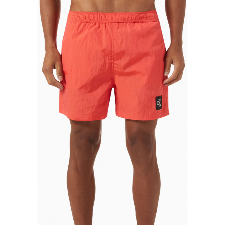 Calvin Klein - Logo Swim Shorts in Nylon Red