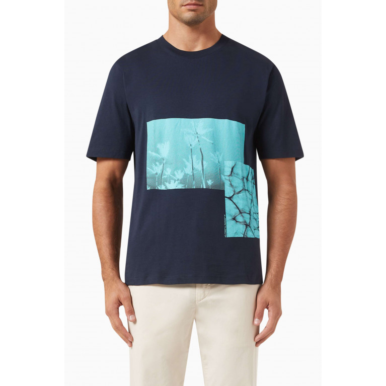 Theory - Placed Pool T-shirt in Cotton Blue