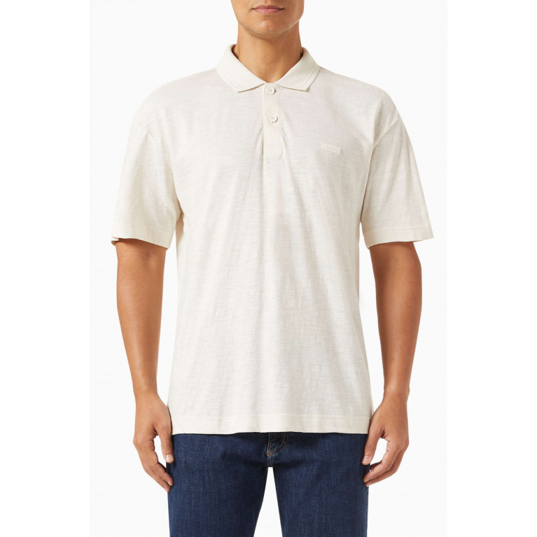 Calvin Klein - Polo Shirt in Cotton Blend Neutral