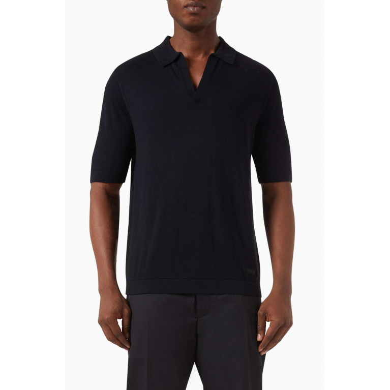 Calvin Klein - Comfort Polo Shirt in Cotton-silk Blend Black