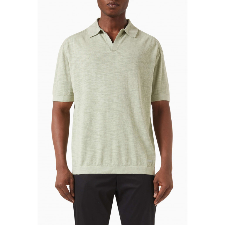 Calvin Klein - Knit Polo Shirt in Linen Blend