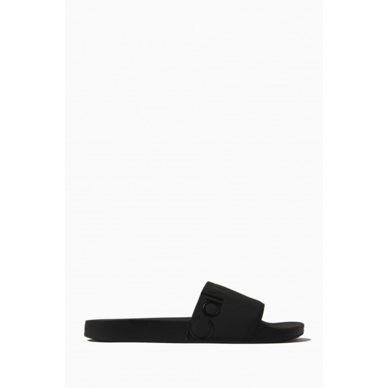 Calvin Klein - Graphic Logo Slides in Faux-leather Black