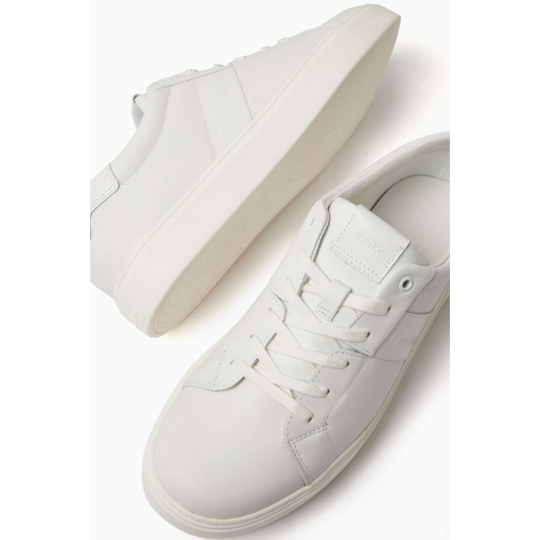 Calvin Klein - Clean Cupsole Sneakers in Leather White