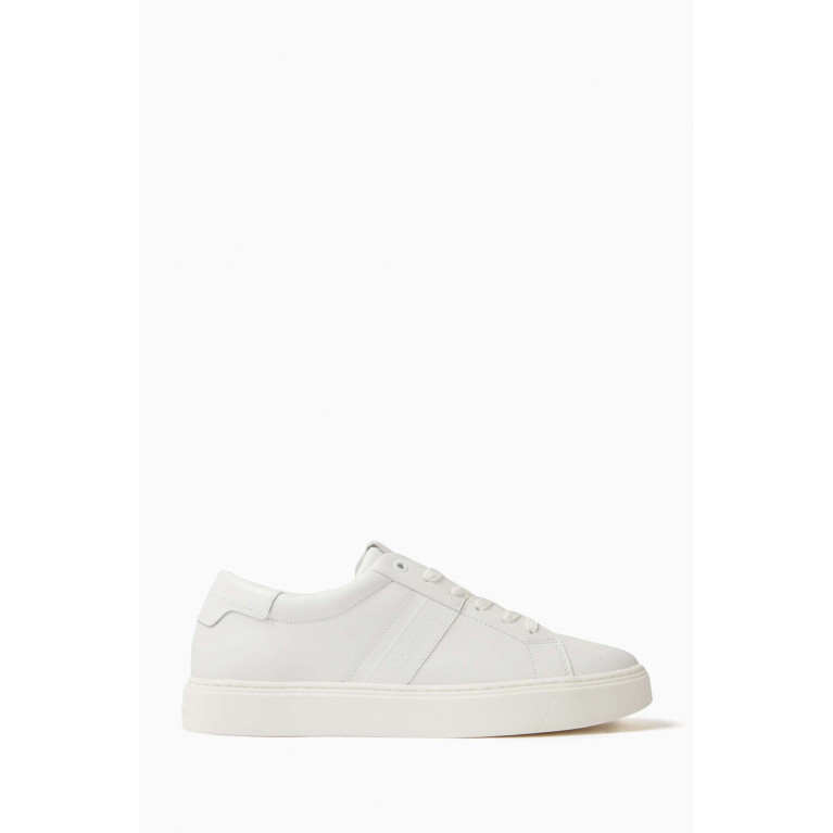 Calvin Klein - Clean Cupsole Sneakers in Leather White