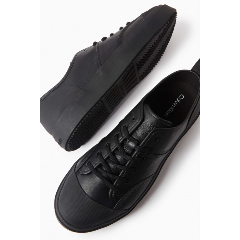 Calvin Klein - Court Cupsole Sneakers in Leather Black