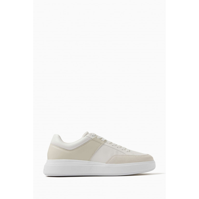 Calvin Klein - Raised Cupsole Sneakers in Leather White