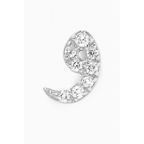 Fergus James - Arabic Letter Diamond Single Stud Earring in 18kt White Gold