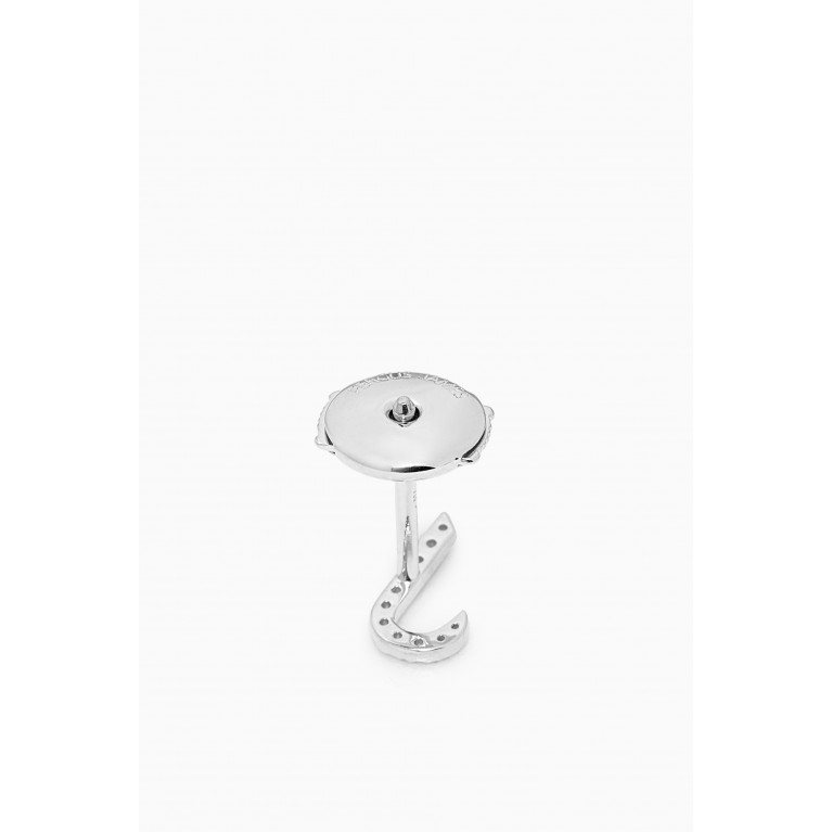 Fergus James - Arabic Letter ل: Diamond Single Stud Earring in 18kt White Gold