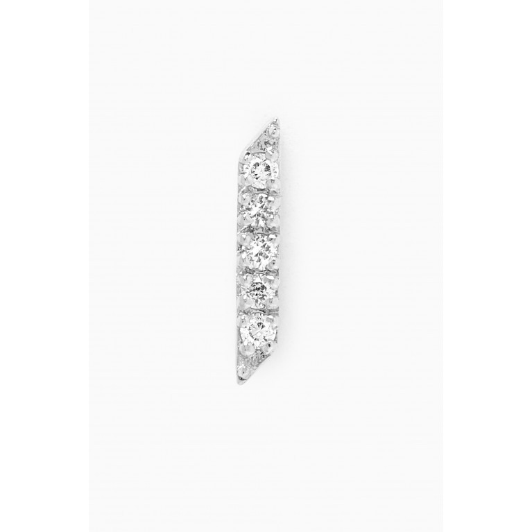 Fergus James - ا Arabic Letter Diamond Single Stud Earring in 18kt White Gold