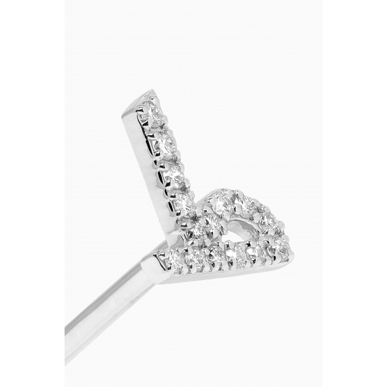Fergus James - ط Arabic Letter Diamond Single Stud Earring in 18kt White Gold