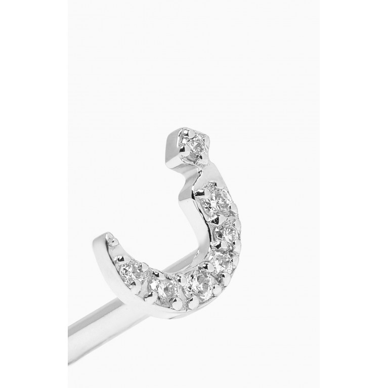 Fergus James - ز Arabic Letter Diamond Single Stud Earring in 18kt White Gold
