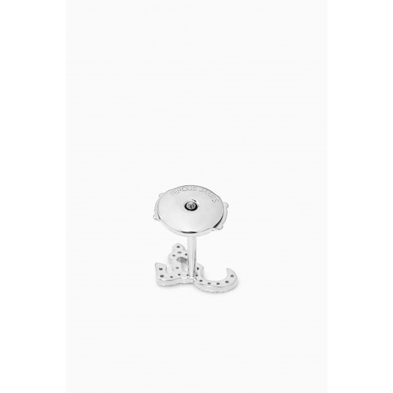 Fergus James - ش Arabic Letter Diamond Single Stud Earring in 18kt White Gold