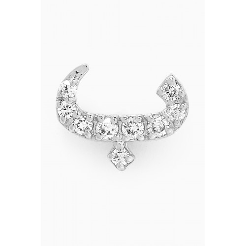 Fergus James - ب Arabic Letter Diamond Single Stud Earring in 18kt White Gold