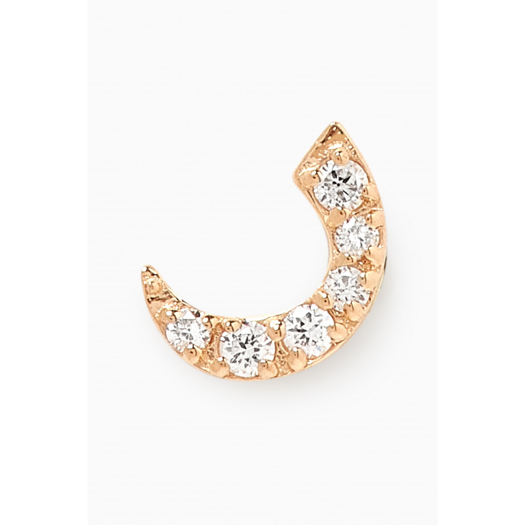 Fergus James - ر Arabic Letter Diamond Single Stud Earring in 18kt Yellow Gold