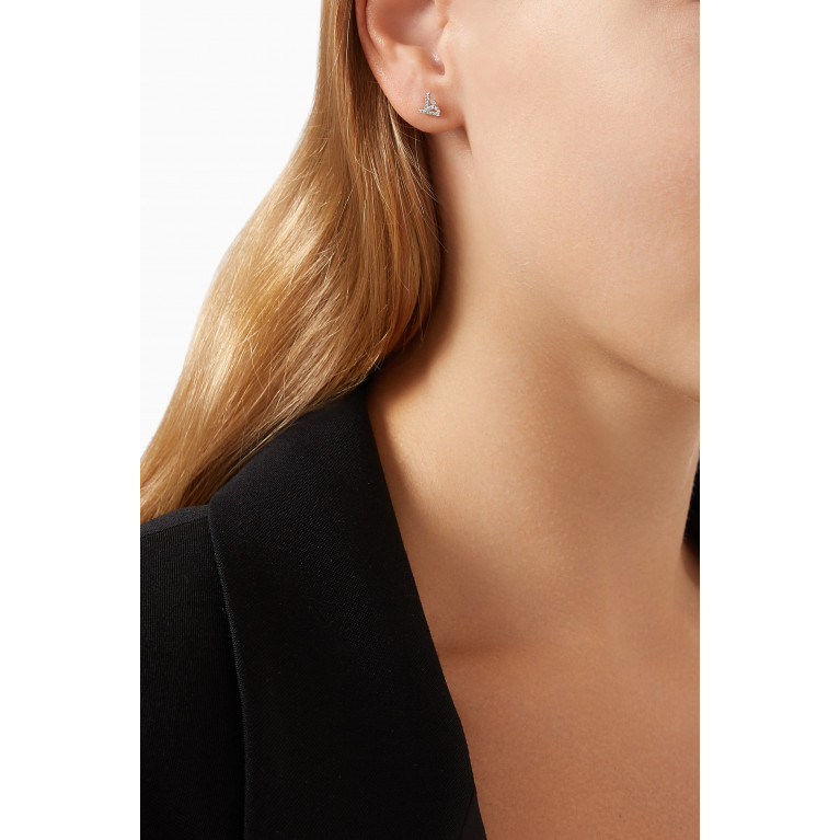 Fergus James - ظ Arabic Letter Diamond Single Stud Earring in 18kt White Gold