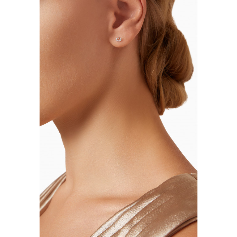 Fergus James - ن Arabic Letter Diamond Single Stud Earring in 18kt White Gold