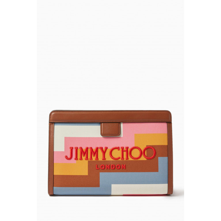 Jimmy Choo - Avenue Pouch in Canvas & Leather