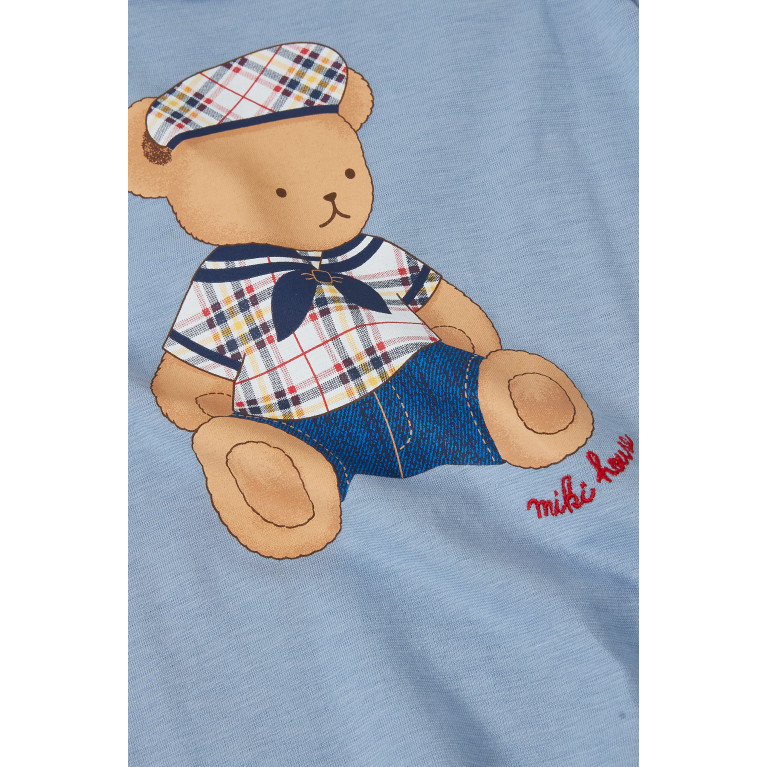 Miki House - Captain Bear T-Shirt in Cotton Blue