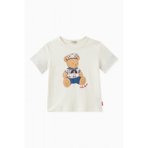 Miki House - Captain Bear T-shirt in Cotton White