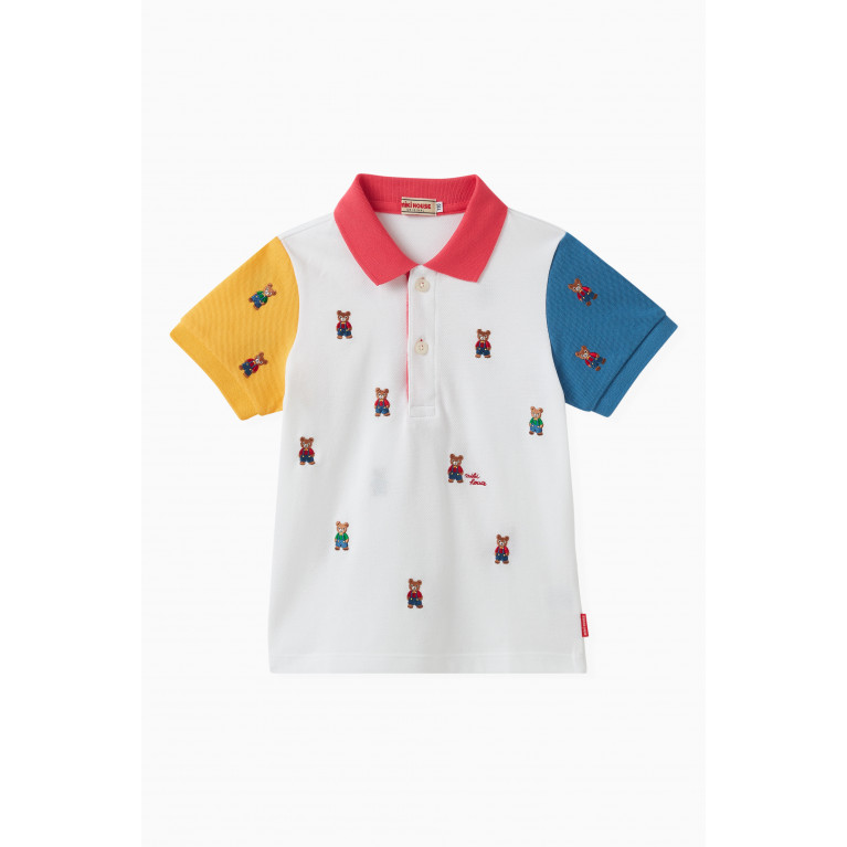 Miki House - Pucci Bear Polo Shirt in Cotton Piqué