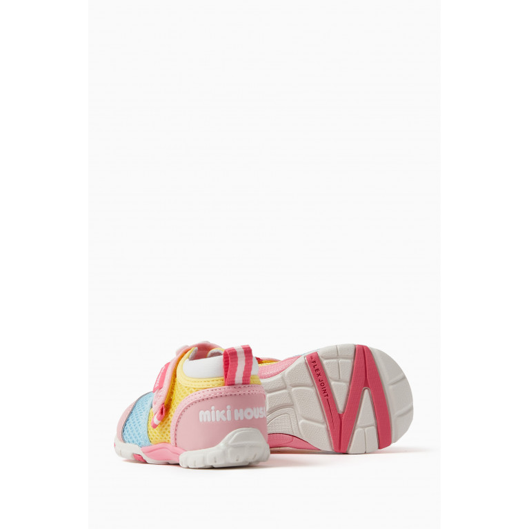 Miki House - Bear Velcro Sneakers in Mesh Pink