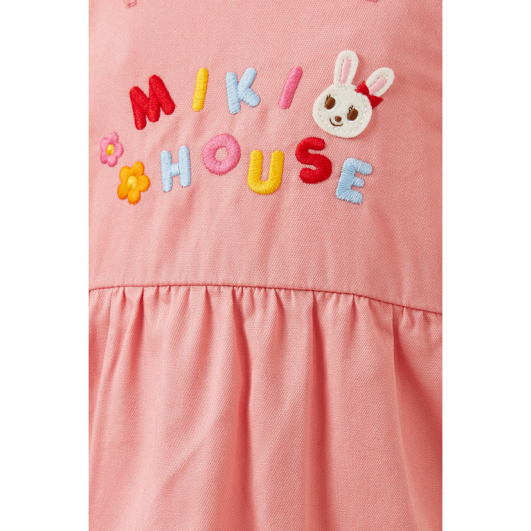 Miki House - Little Twirly Romper Dress in Cotton Pink