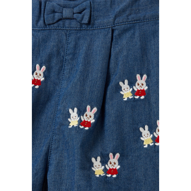 Miki House - Hoppity Usako Bunny Shorts in Cotton Blend Blue
