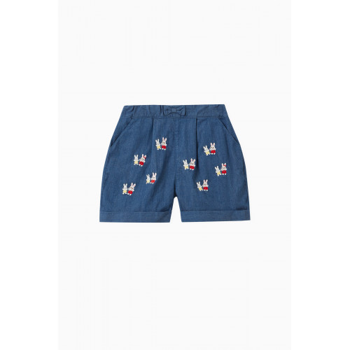 Miki House - Hoppity Usako Bunny Shorts in Cotton Blend Blue