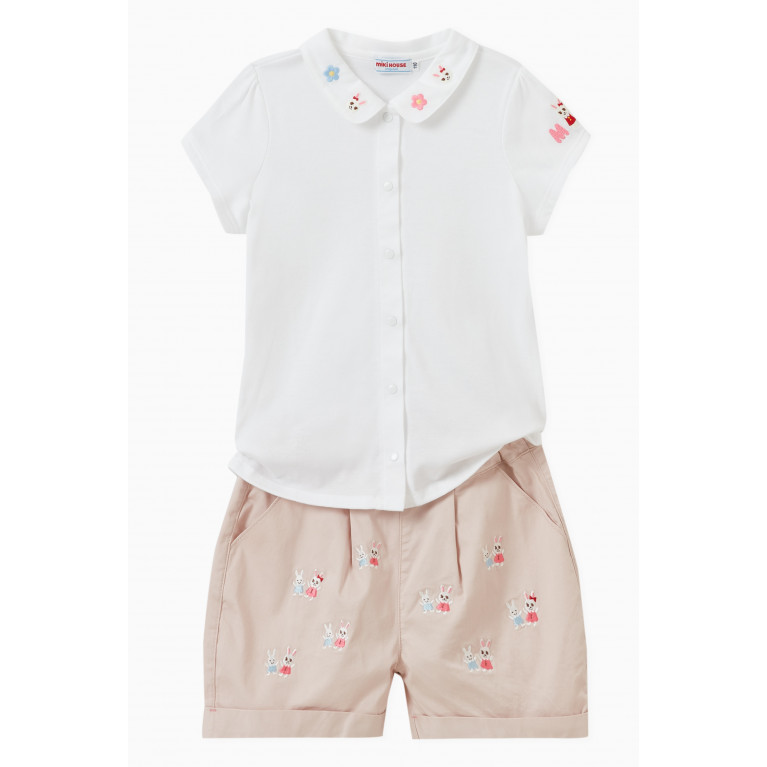 Miki House - Hoppity Usako Bunny Shorts in Cotton Blend Pink