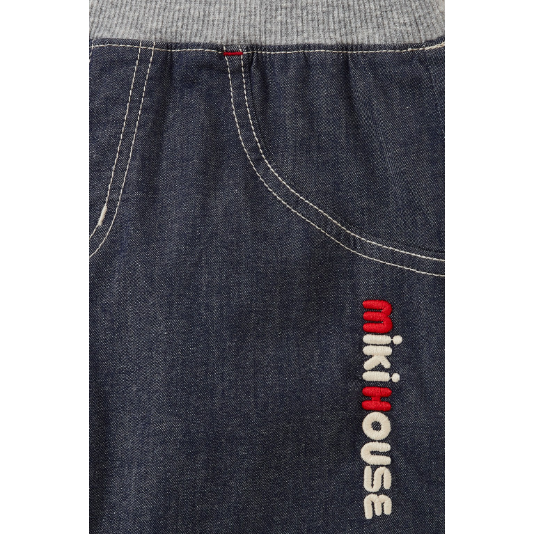 Miki House - Logo Detail Jeans in Cotton