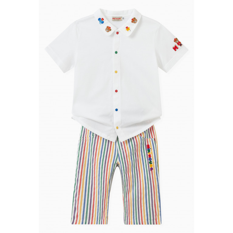 Miki House - Striped Trousers in Cotton