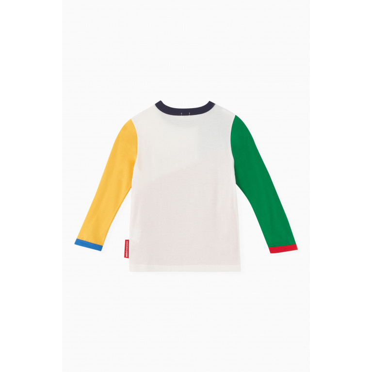Miki House - Colour-block Logo T-shirt in Cotton Jersey