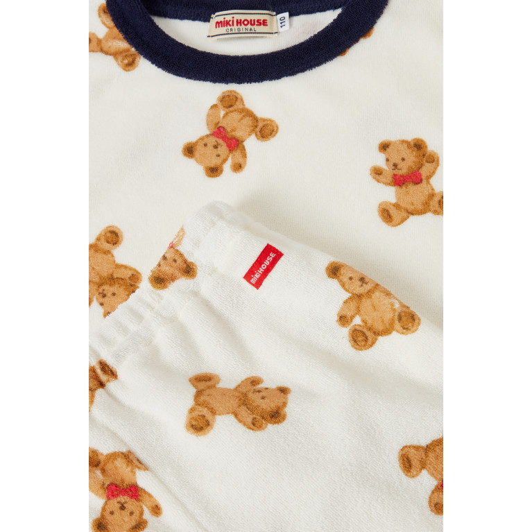 Miki House - Teddy Print T-shirt and Shorts, Set of Two