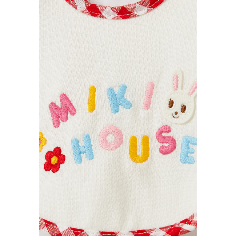 Miki House - Logo Bib in Cotton Red