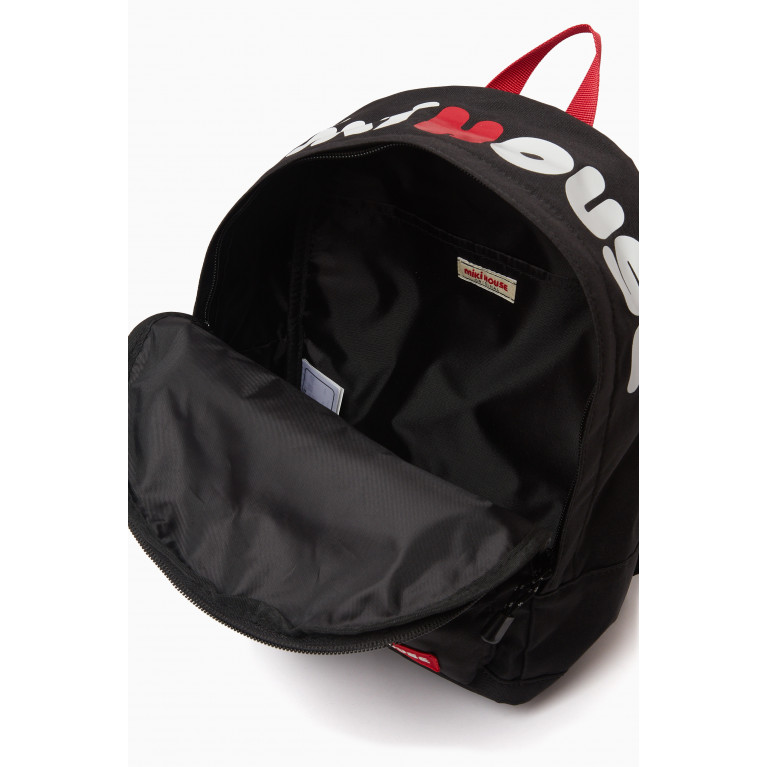 Miki House - Logo Backpack in Tech Fabric Black