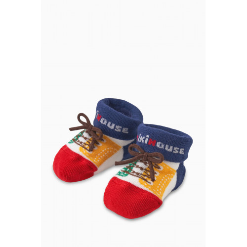 Miki House - Colour-block Sock Shoes in Cotton