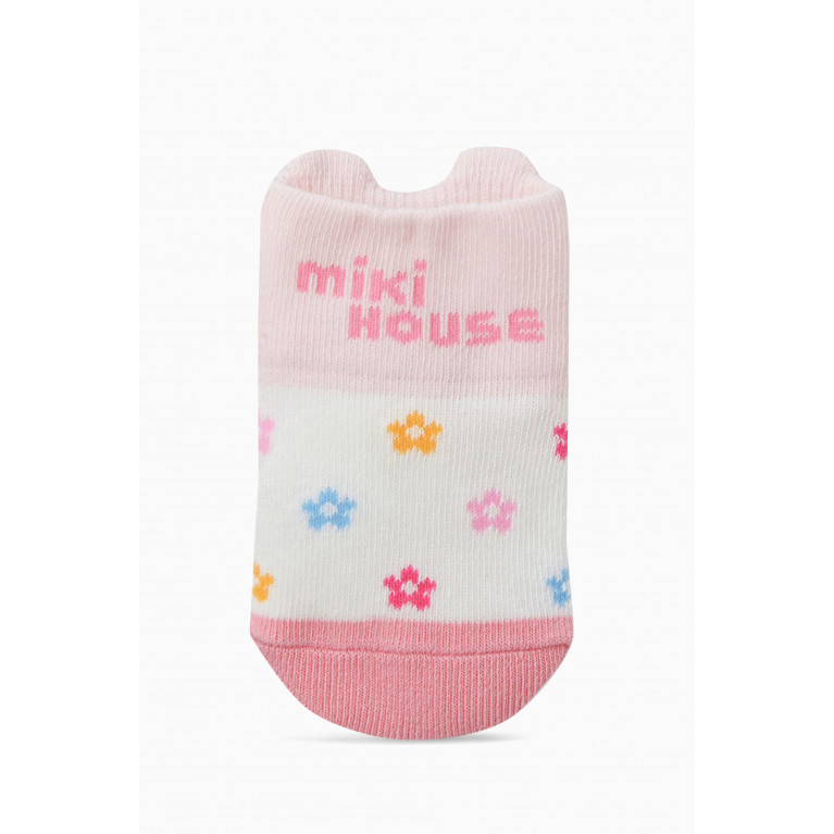 Miki House - Cartoon & Stars-print Socks in Cotton Pink